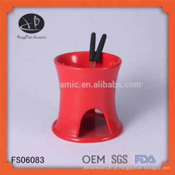 Mini fondue / fonte de fondue de chocolate / queimador de fondue, panela de fondue de barro vermelho